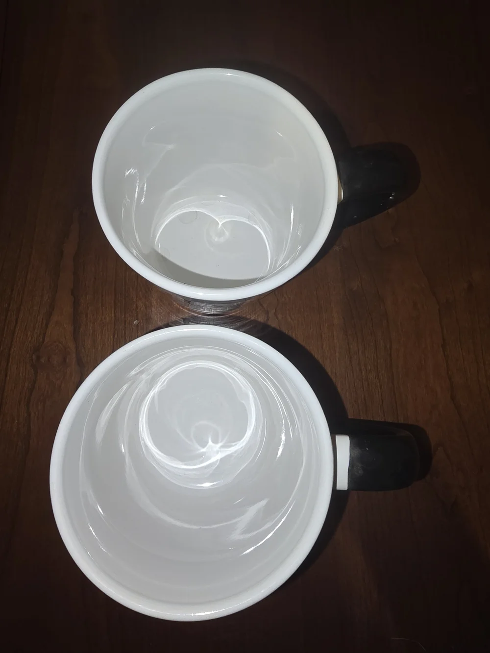 His and Hers White Stoneware 20 oz Mugs Set with Black Mustache and Red Lips 💋